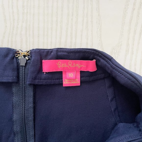 Lilly Pulitzer Navy Faye Ruffle Trim Asymmetrical Wrap Skort - Size 10 - Picture 7 of 8